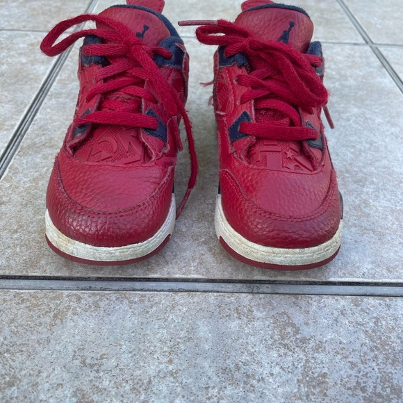 Nike Toddler Air Jordan Retro 4 TD Fiba Sneakers Gym Red BQ7670-617 size 8C - Picture 6 of 9